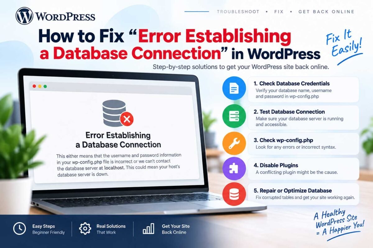 how to fix error establishing a database connection in wordpress