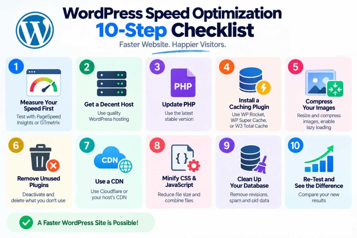 WordPress speed optimization checklist steps